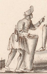 A boucanier in conversation with a flibustier (cropped out), from a ?????