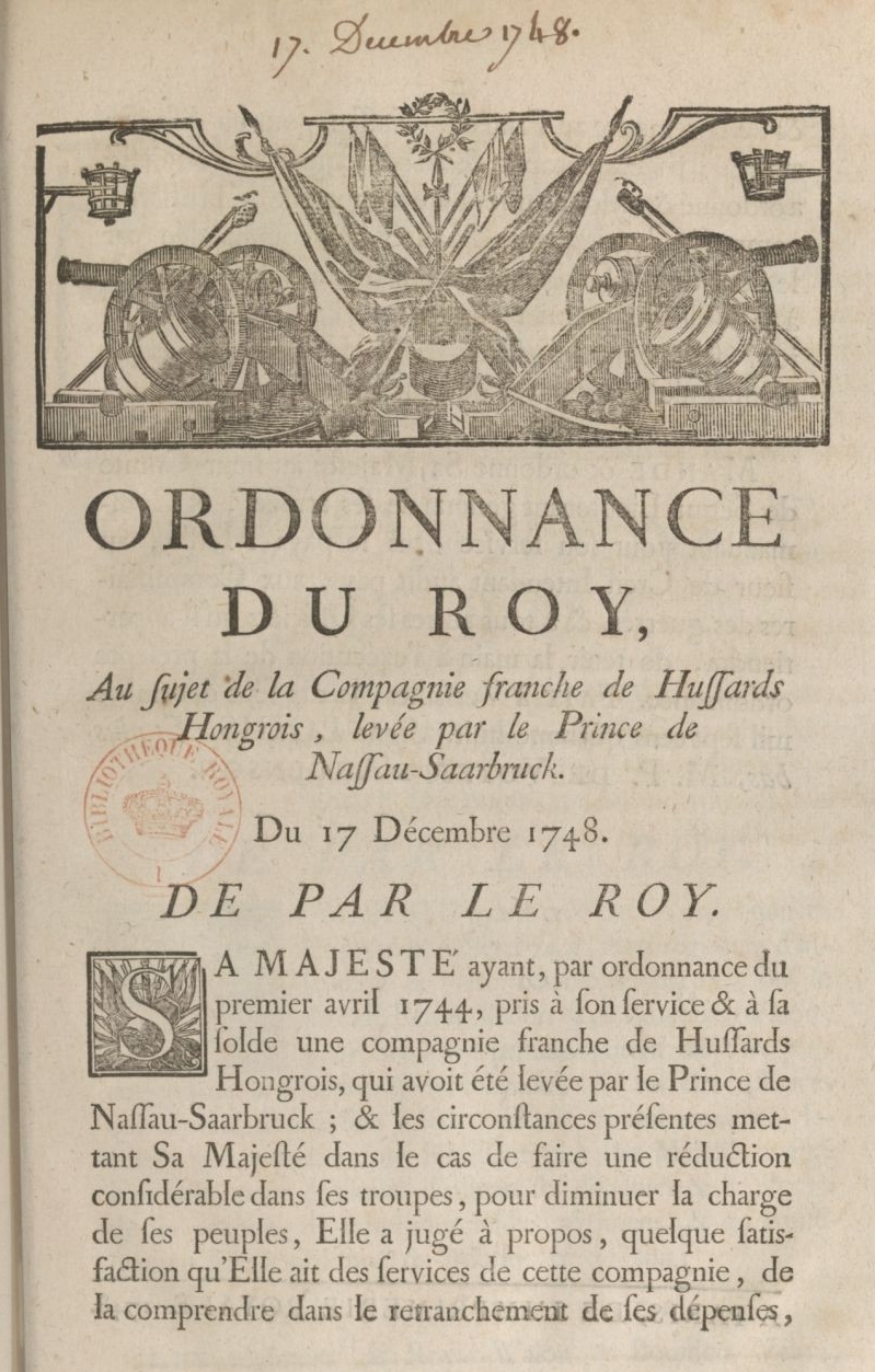 Ordonnance du Roy