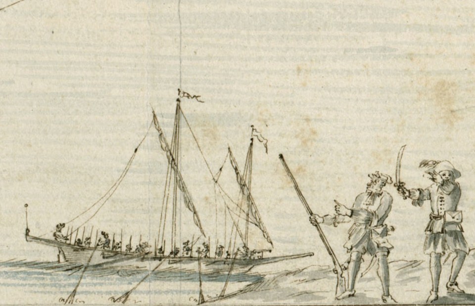 Flibustiers and Half Galley 1680s BNF